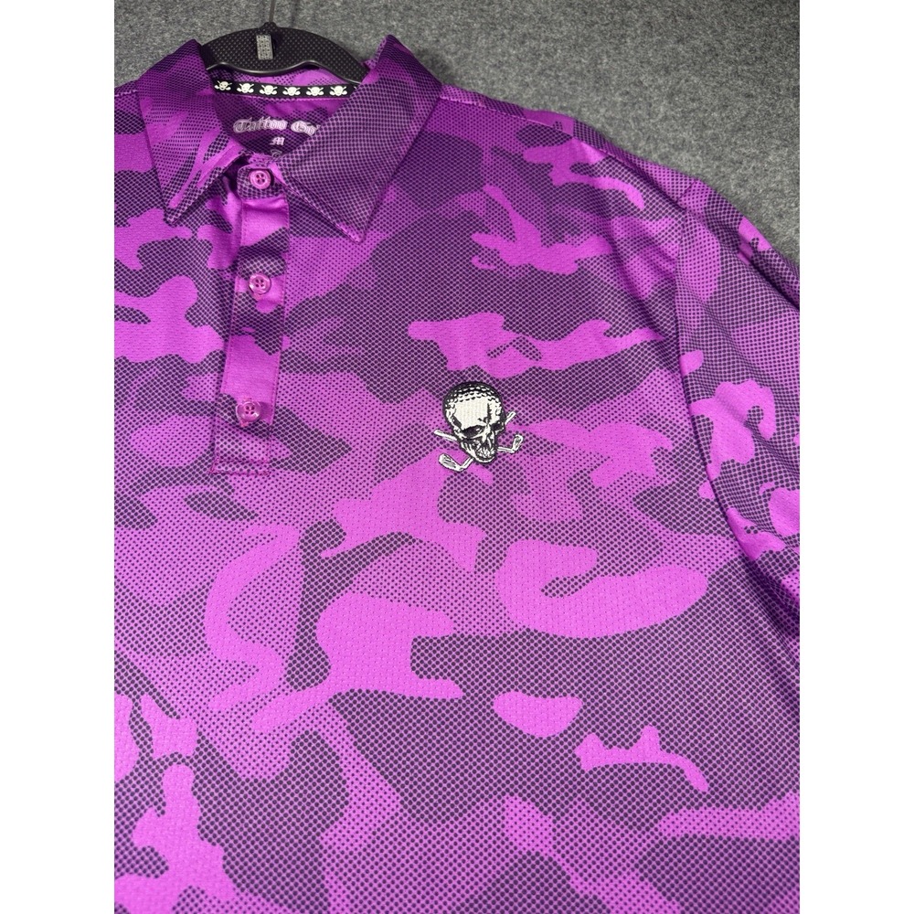 Tattoo Golf Camo X Cool-Stretch Golf Polo Shirt - Purple Medium